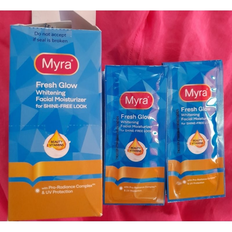 Myra Fresh Glow Whitening Facial Moisturizer 1 Box 12 Sachet 7ml