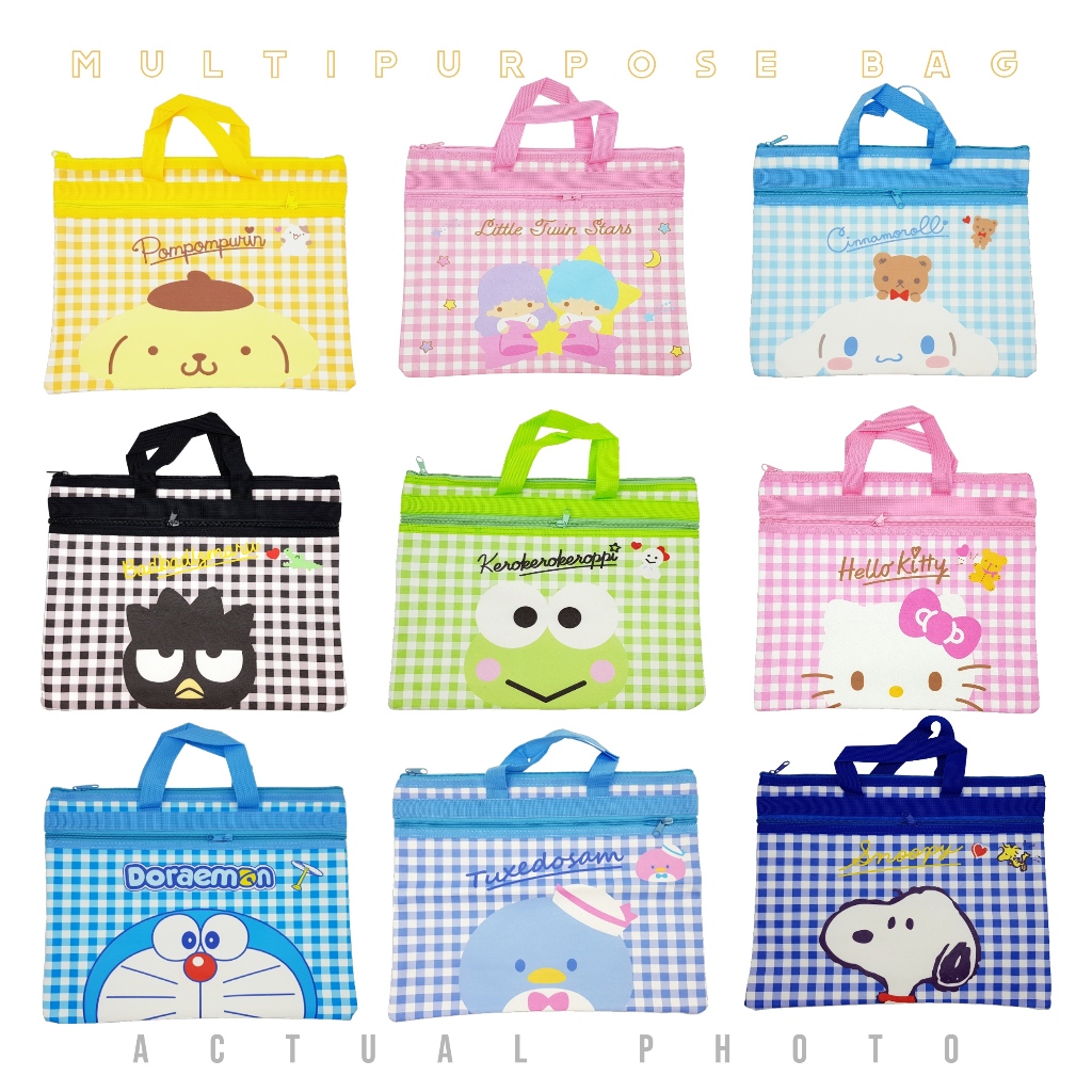 Multipurpose Bag LittleTwinStars Pompompurin BadtzMaru Keroppi Kitty ...