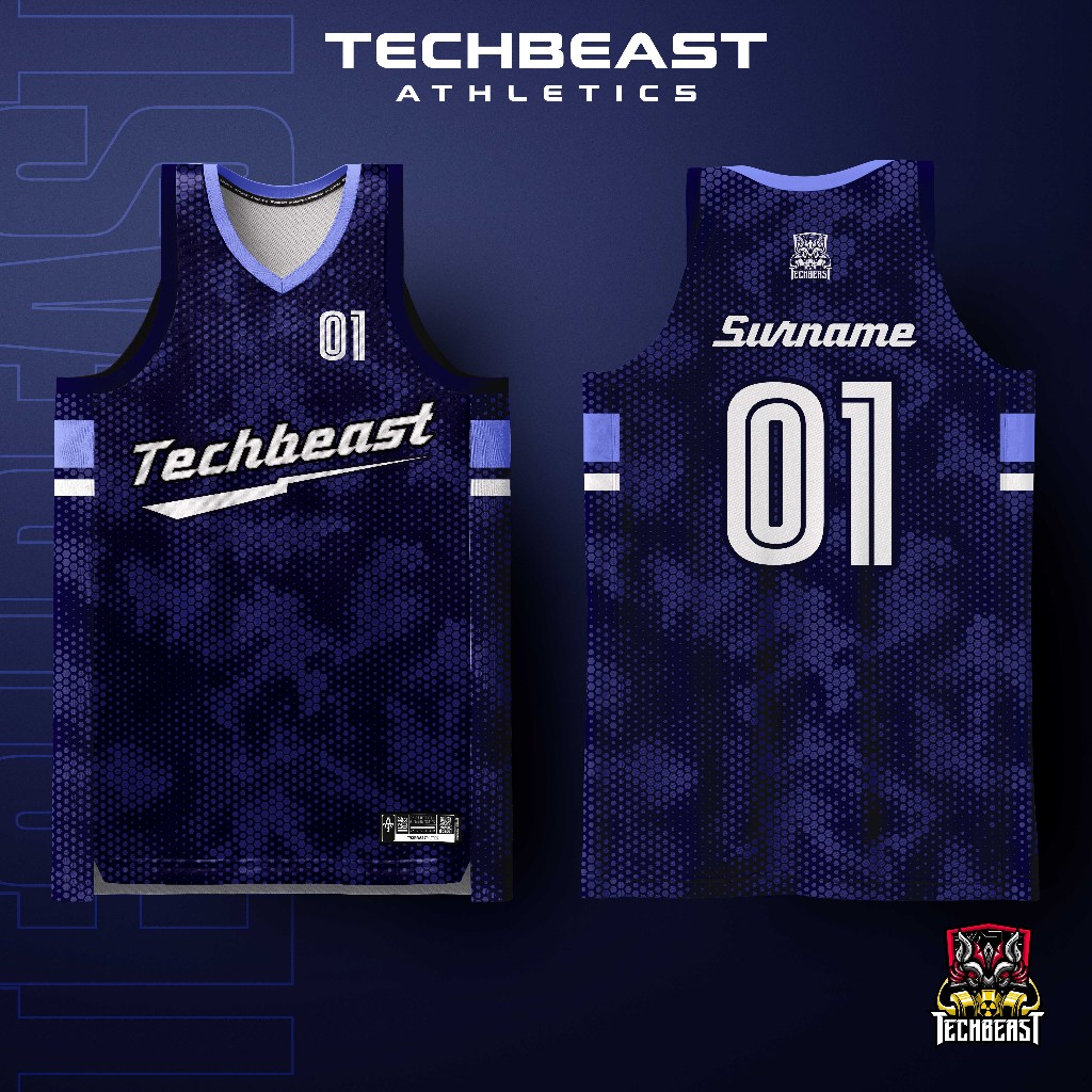 Hex Full Sublimation Basketball Jersey Techbeast ( CUSTOM NAME + NUMBER ...