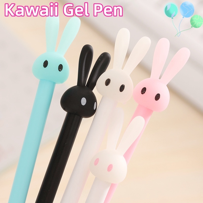 Cartoon Cute Rabbit Gel Pens 0.5mm Kawaii Cute Black Sign Pen Office ...
