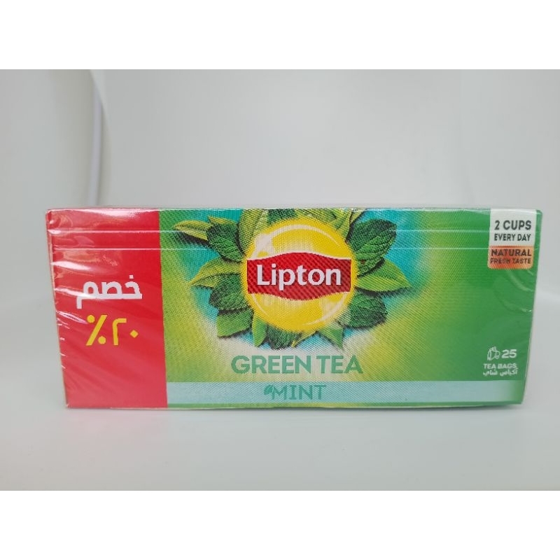 Lipton Green Tea Mint/Pure 25 tea bags(not enveloped bag) | Shopee ...