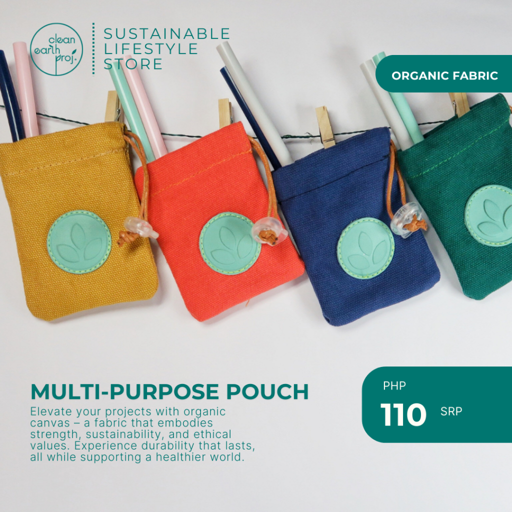 Clean Earth Project Eco-Friendly Multipurpose Canvas Pouch with Draw ...
