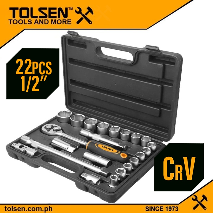 Tolsen 22pcs Socket Rachet Wrench Set (1/2