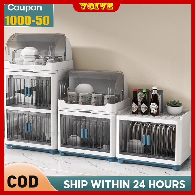 Dish Cabinet Kitchen Organizer Plate Organizer Microwaveable Container ...