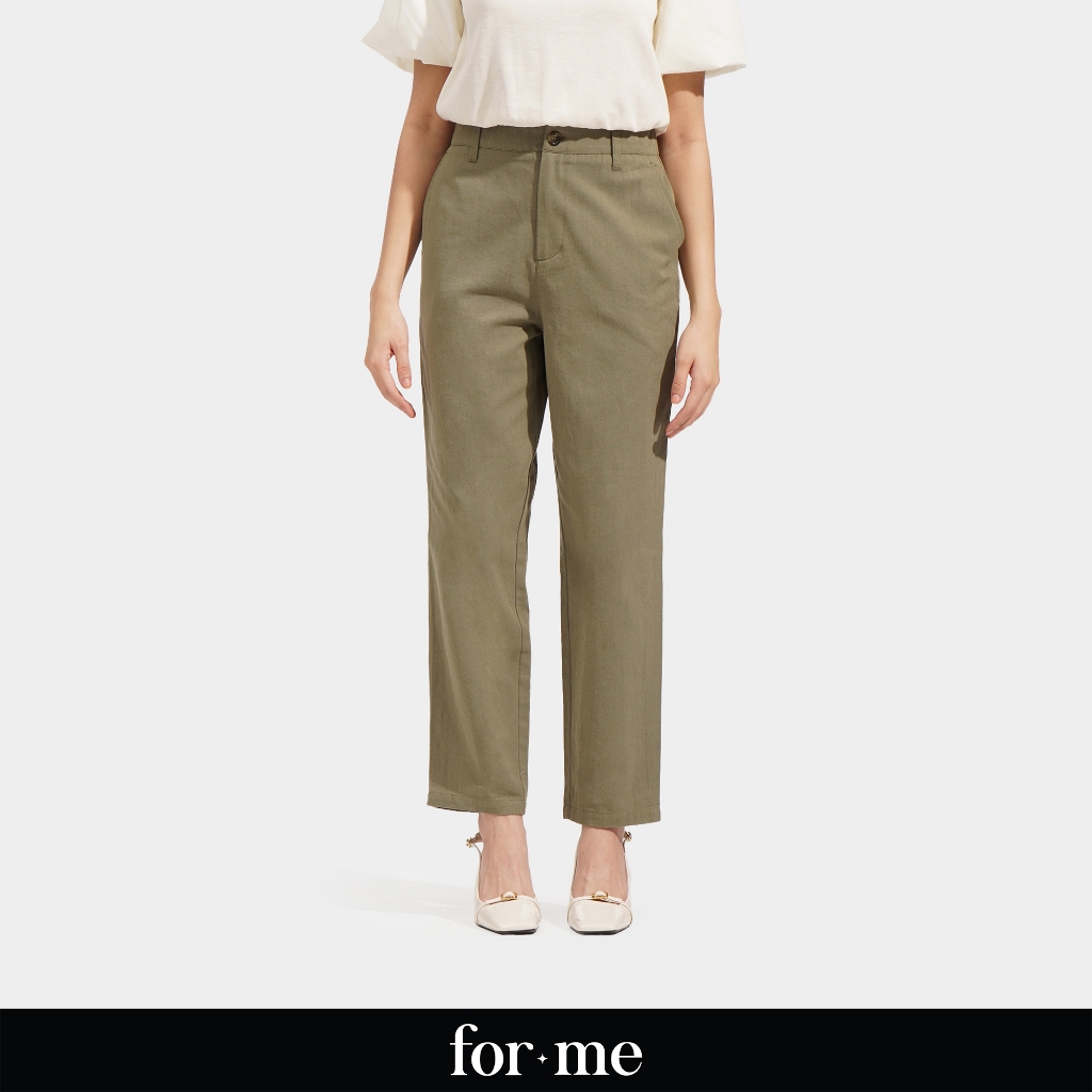 ForMe Slim Cozy Pants for Women (Beige/Olive) | Shopee Philippines