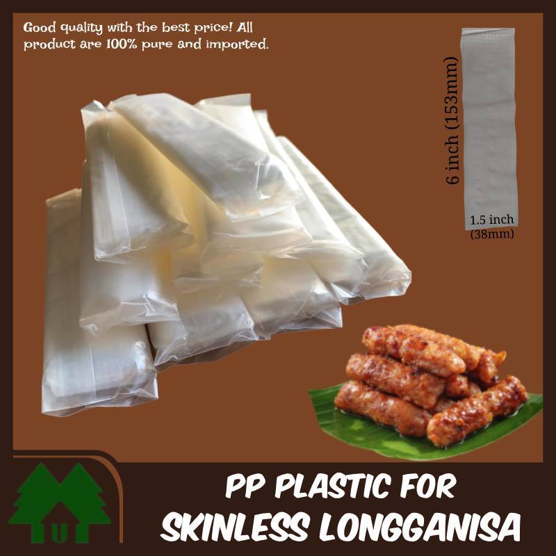 Plastic casing for Skinless Longganisa Clear PP Plastic Bag (200pcs