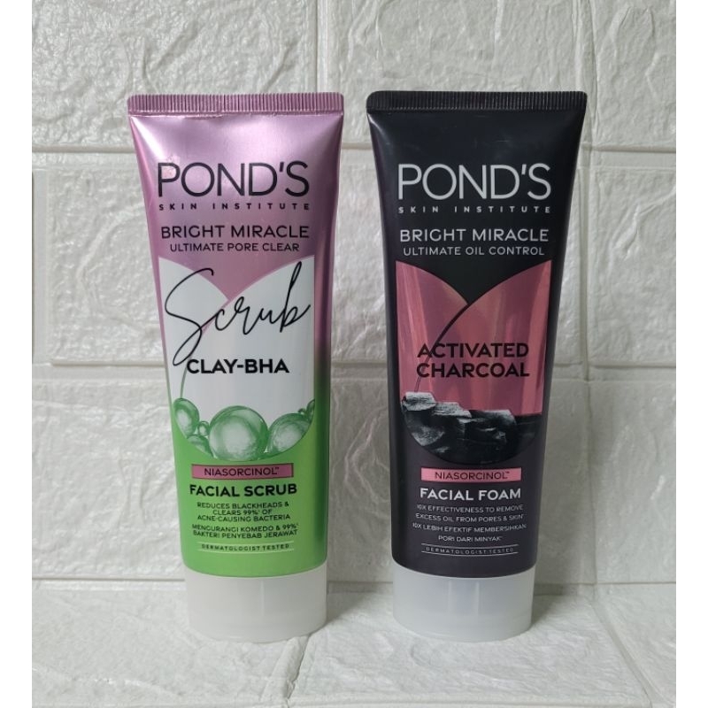 Ponds Bright Miracle Ultimate Pore Clear Clay Bha Activated Charcoal