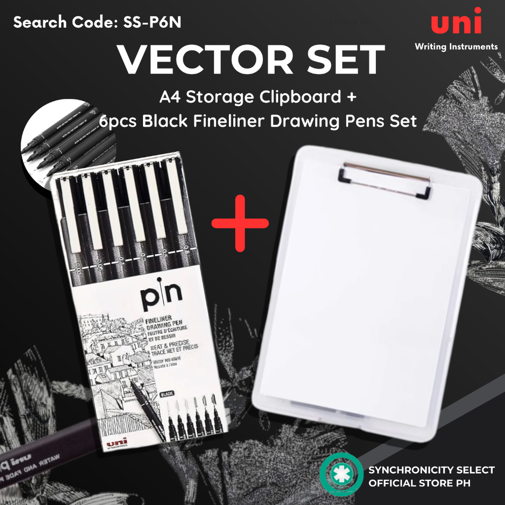 SS-P6N | UNI PIN Technical Drawing Pen 0.05MM to 0.8MM Vector Set - for ...