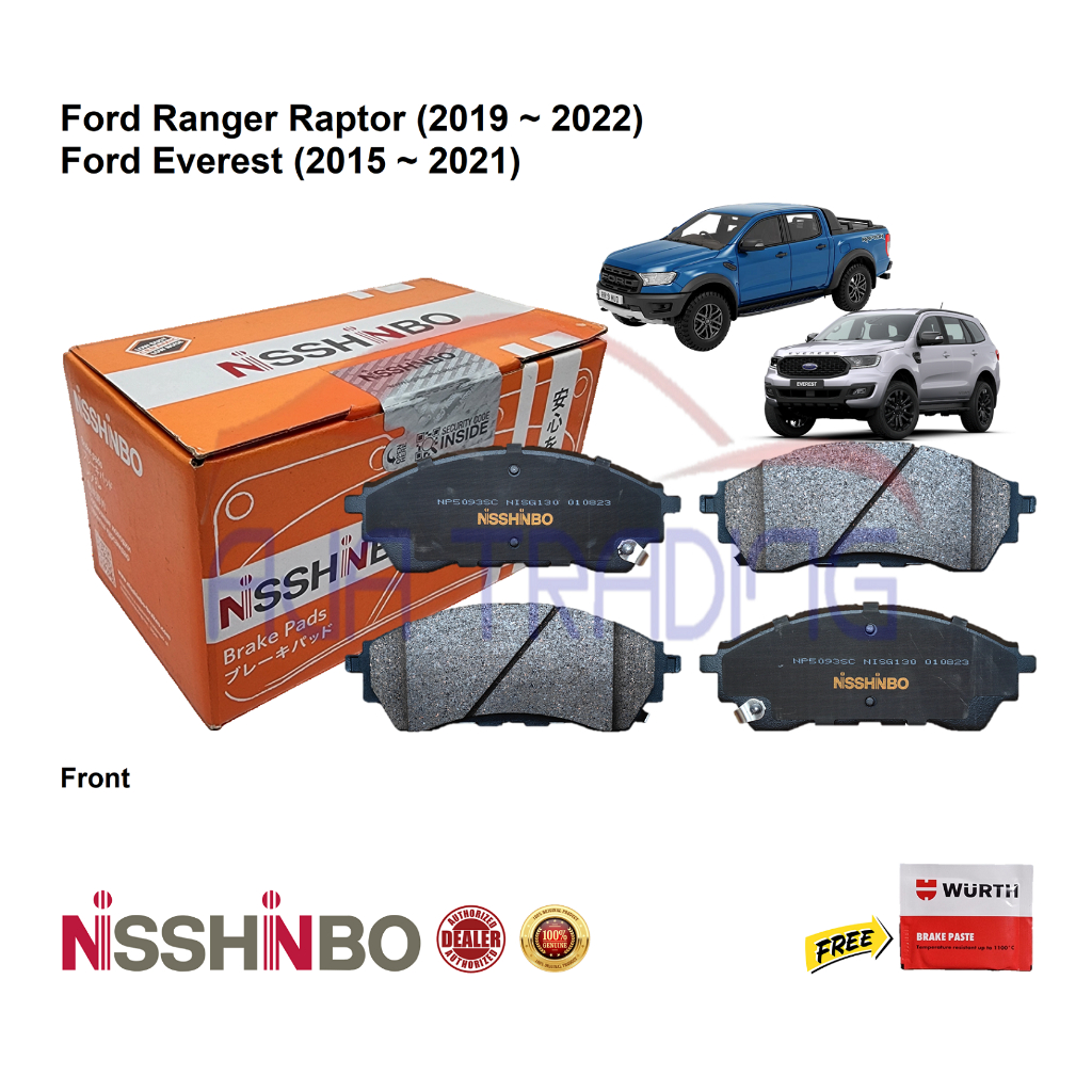 Genuine Nisshinbo Front Brake Pads for Ford Everest (2015~2021), Ford ...