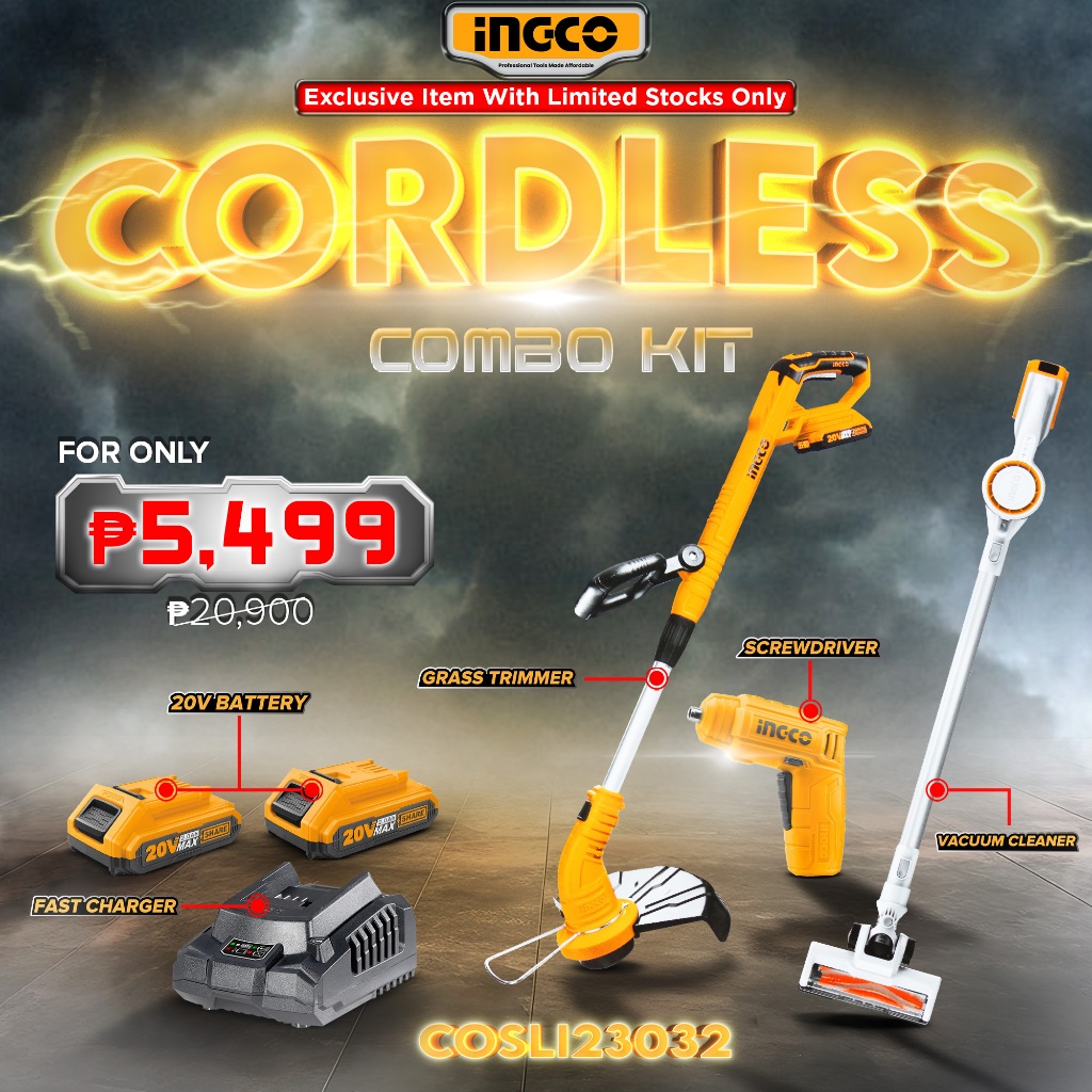 Ingco cordless deals grass trimmer