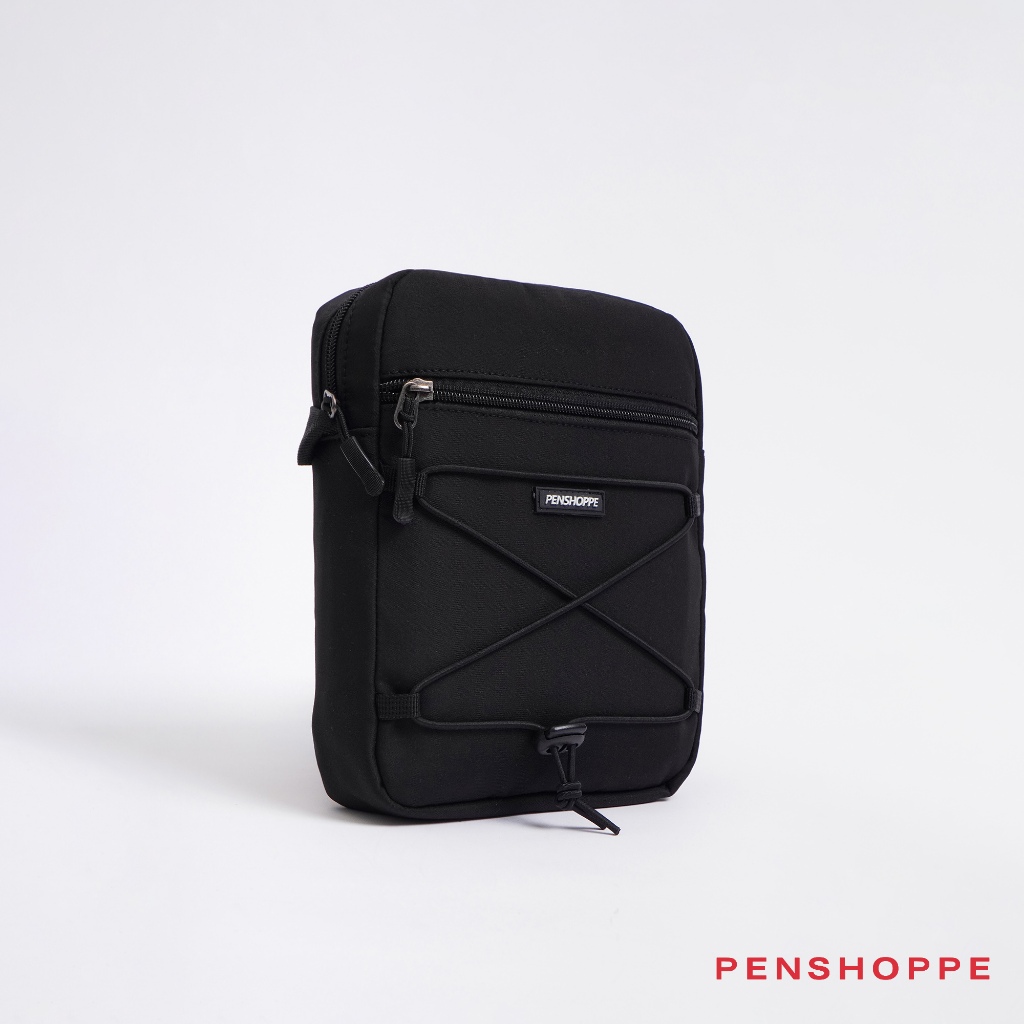 Penshoppe Utility Sling Bag With Drawstring For Men Black