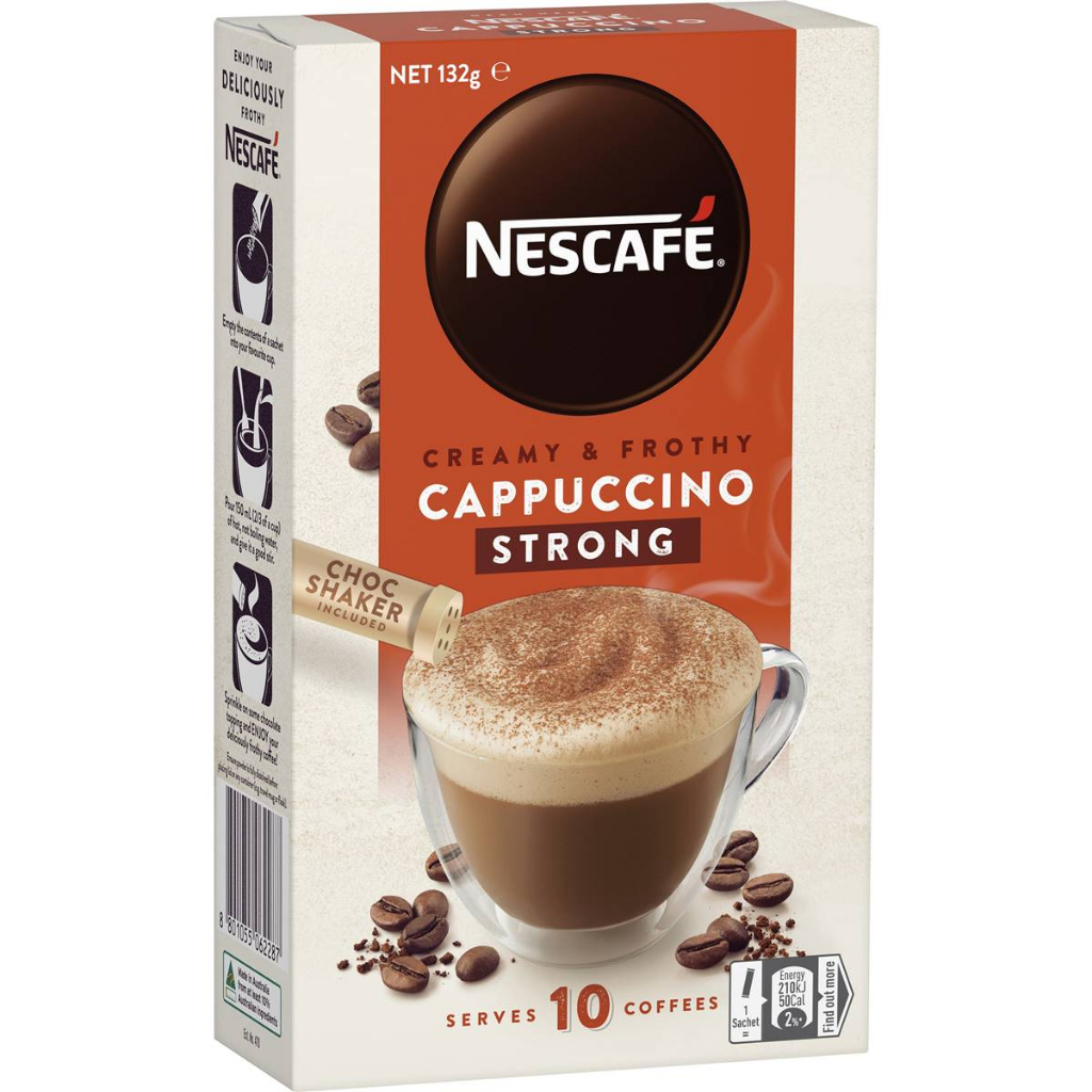 Nescafe Strong Cappuccino Coffee Sachets 10 Pack Shopee Philippines