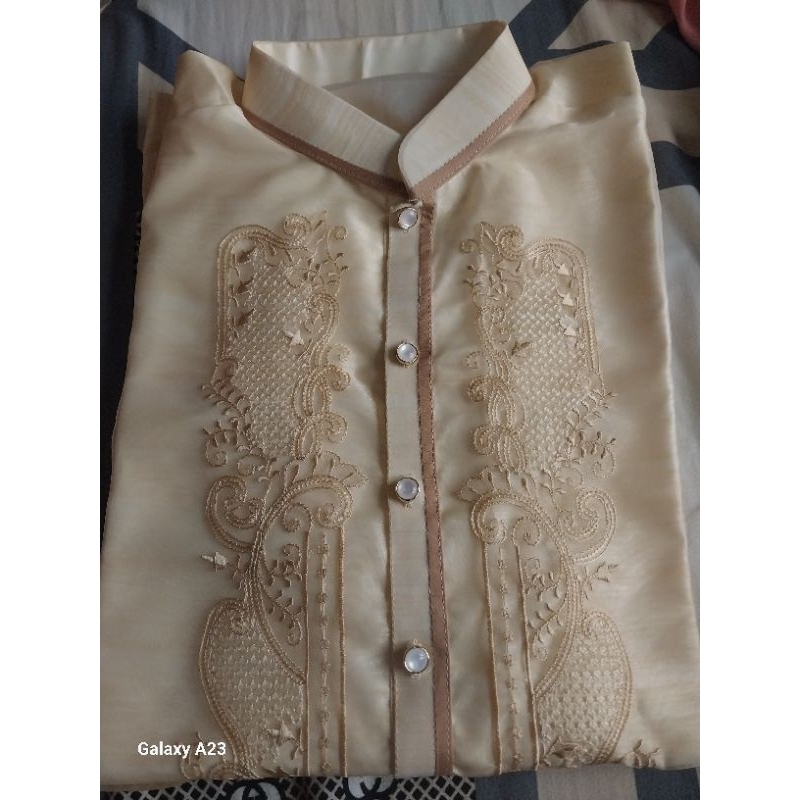 Barong Tagalog piña mocha with lining. | Shopee Philippines