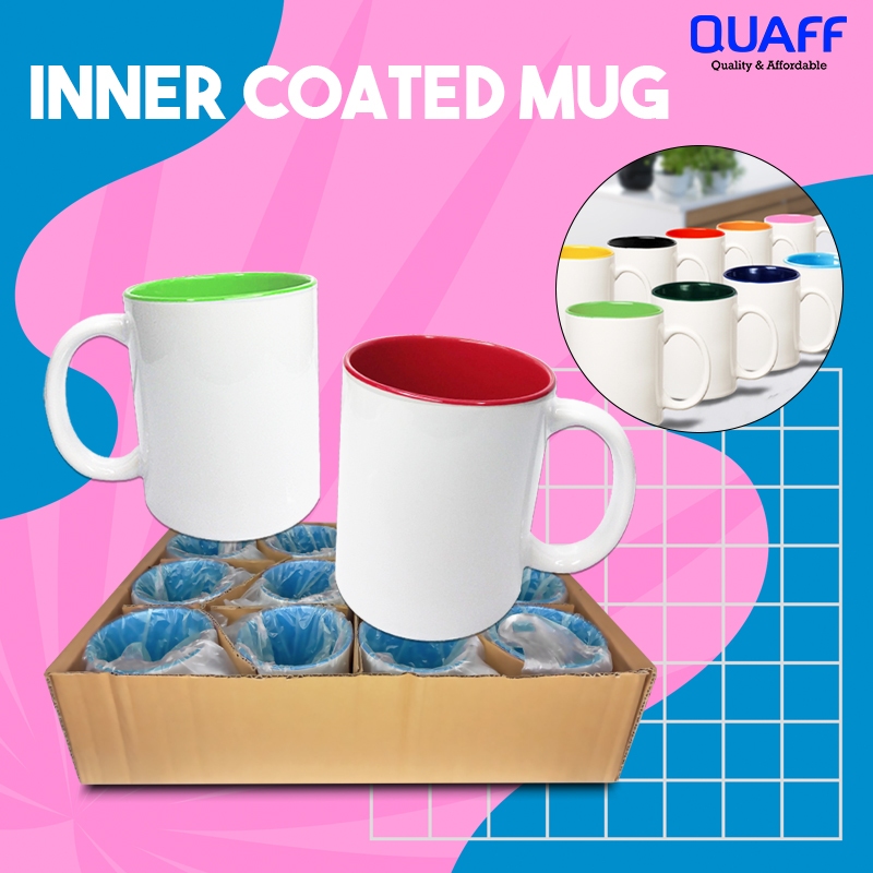 QUAFF Sublimation Coated Inner Color Mug 11OZ - 12pcs | Shopee Philippines