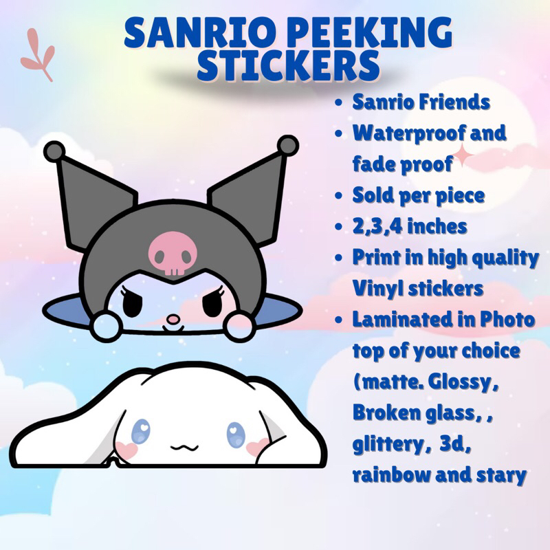 Aquaflask Sanrio peekers/ peeking stickers / tumblers | Shopee Philippines