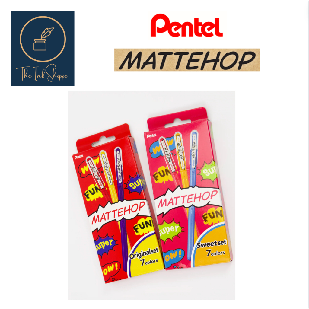 Pentel Mattehop 1.0mm Gel Pen Set of 7 Pens | Shopee Philippines