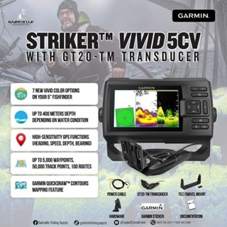 Garmin Striker Vivid 5cv Fish Finder with GPS, 1 Year Warranty, Authorized Garmin Dealer