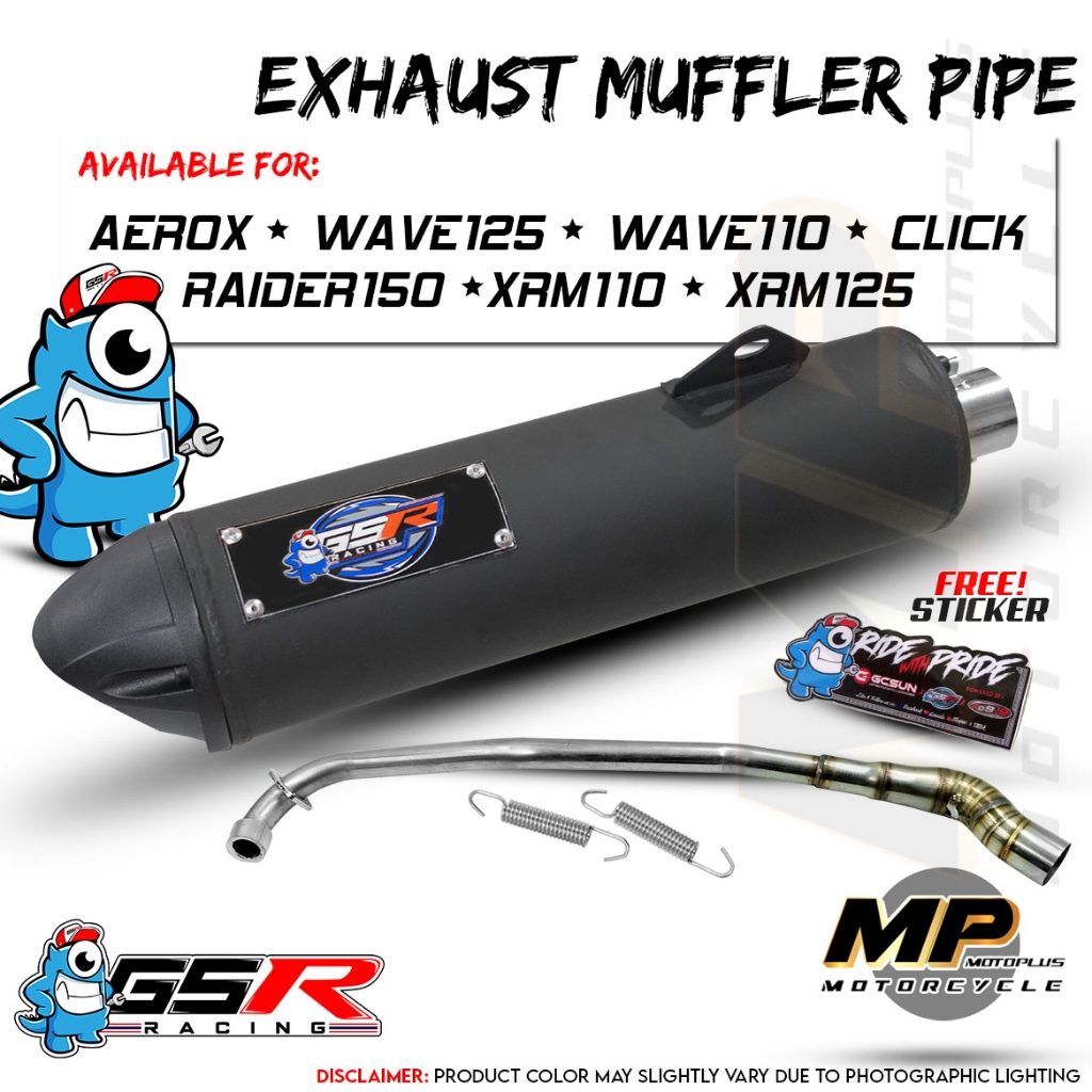 GSR EXHAUST MUFFLER PIPE MOTOPLUS MOTORCYCLE | Shopee Philippines