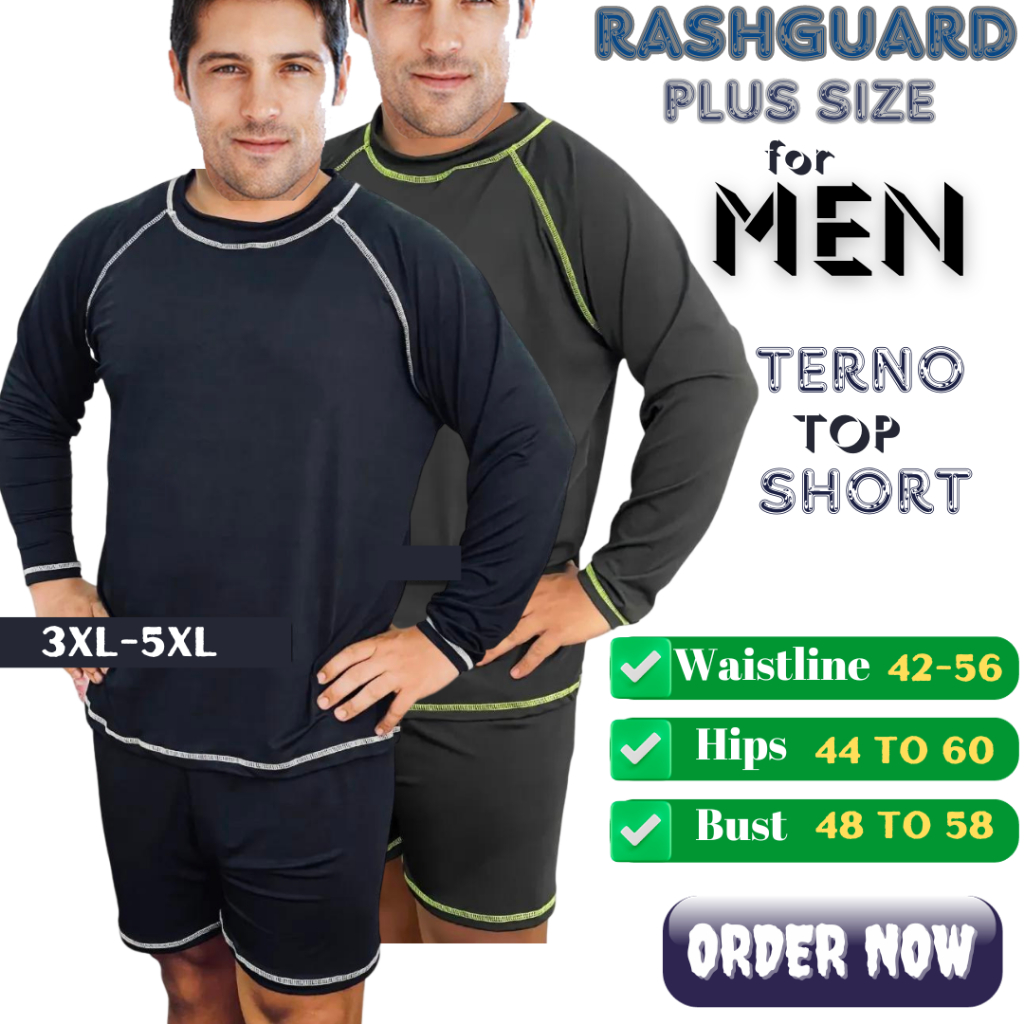 Men's Long Sleeve Rash Guard Terno With Shorts Rashguard Swimwear