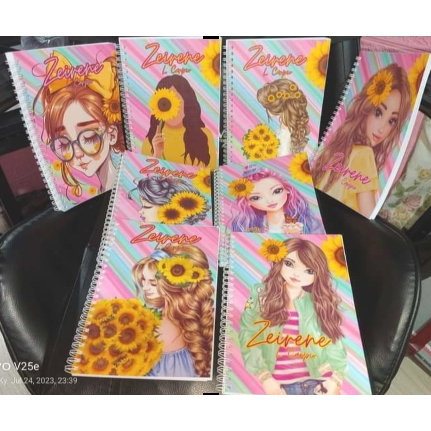 Sunflower Design Notebook / Ring (80 Leaves) With Name / Grade and ...
