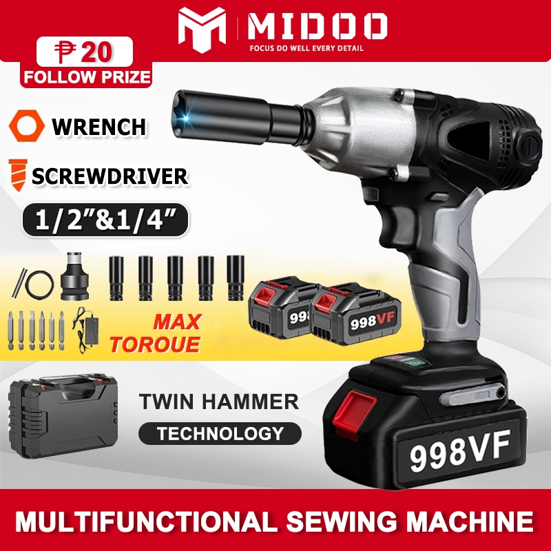 MIDOO Impact Wrench 880N.M Cordless Brushless Wrench 1/2