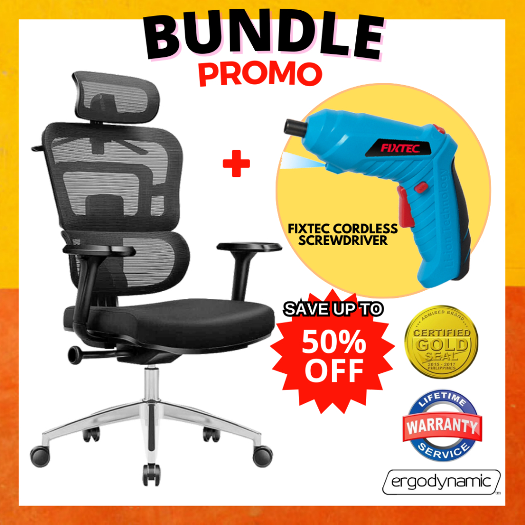 Ergodynamic Human Hybrid Korean Mesh Chair + FIXTEC 3.6 VOLTS 1300 MAH ...