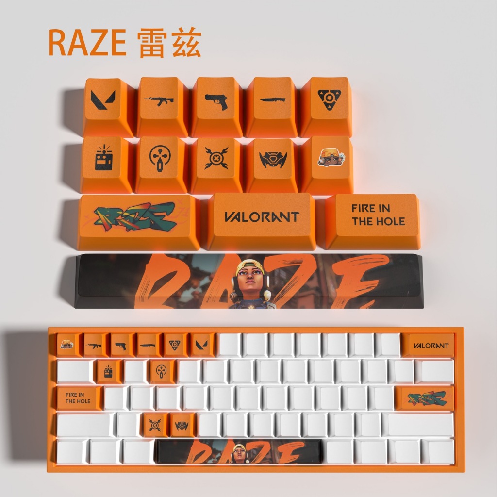 Valorant Raze Custom PBT dye 14 keys OEM Profile Mechanical Keyboard ...