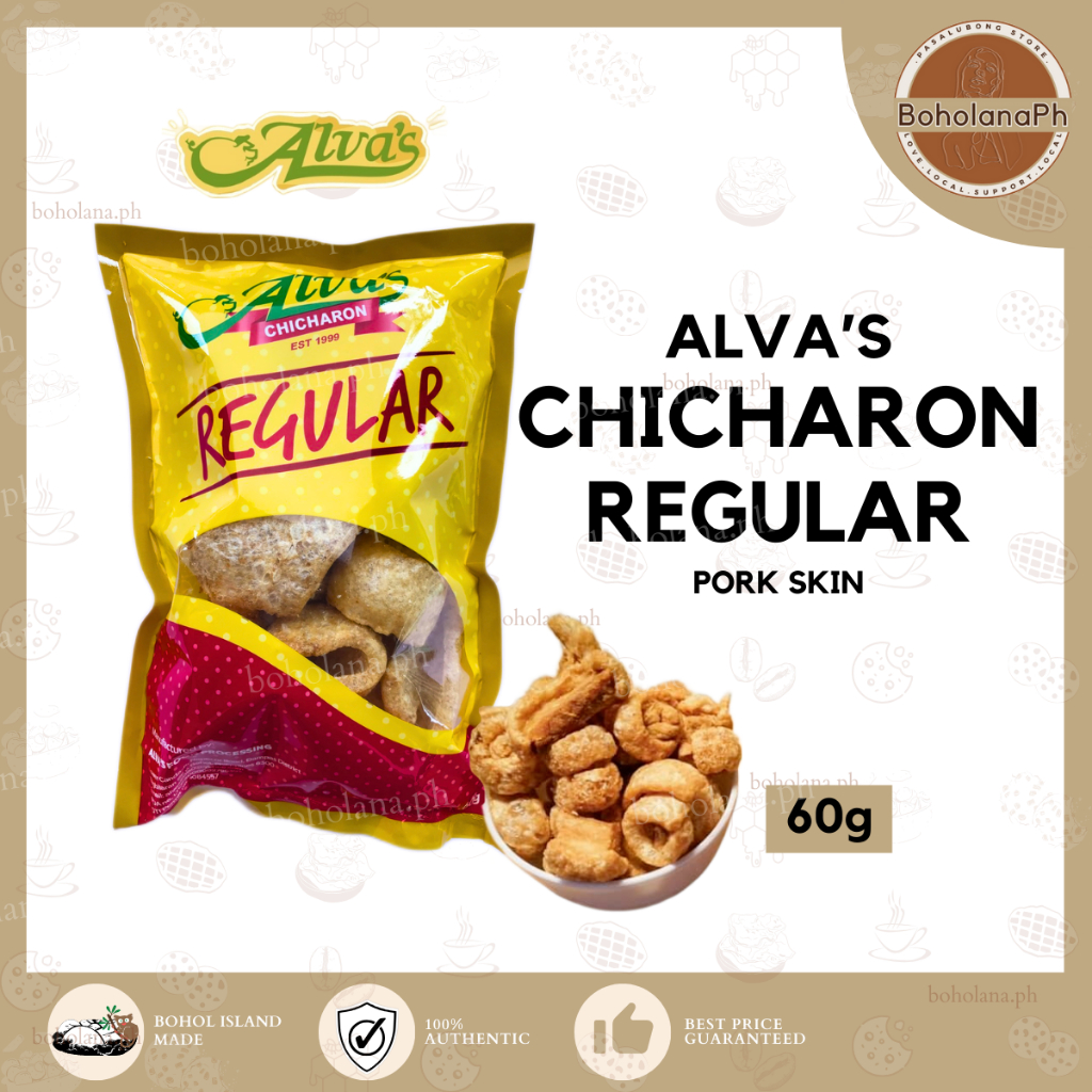 Regular Chicharon by Alva's/ Pork Skin / Bohol Famous Chicharon [60g