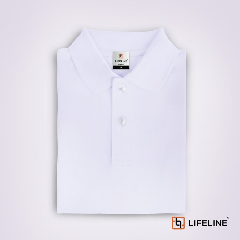 Lifeline Cheap White Polo White Polo Shirt Superstitch 86