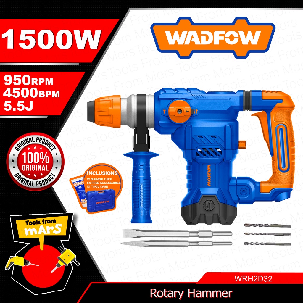 Wadfow 1500w Industrial Sds Rotary Hammer Drill Chipping Gun Chipping