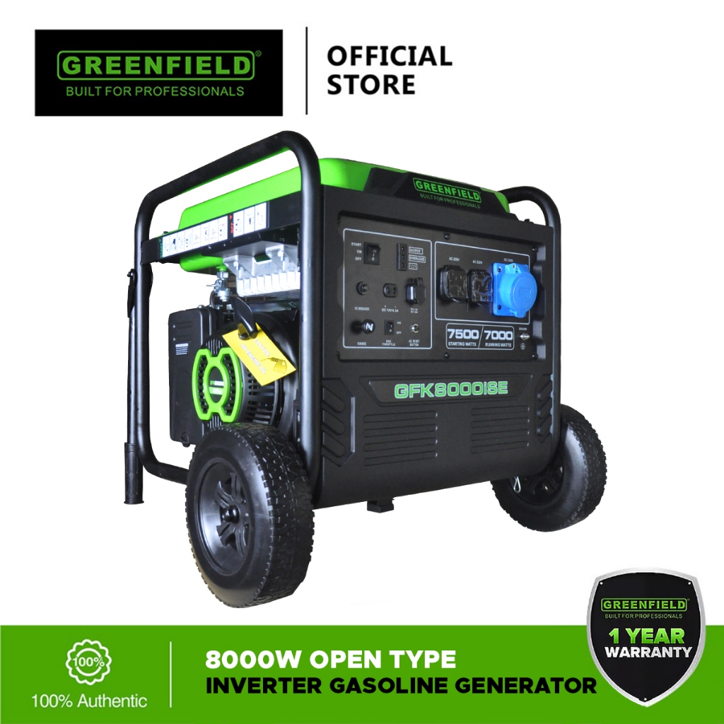 Greenfield Inverter Generator Gasoline Electric Start 8000W 60Hz Smart ...