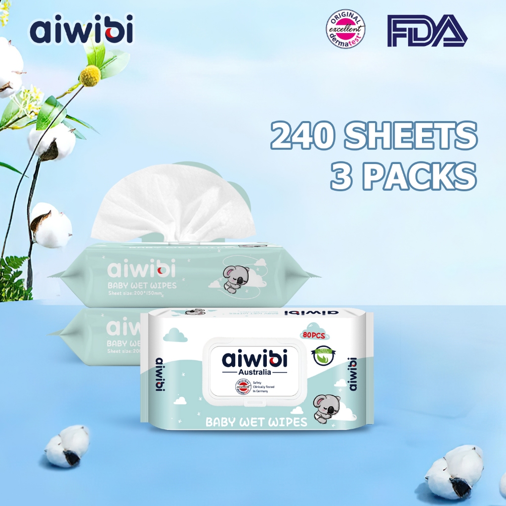 Aiwibi Soft Care Baby Wipes 80s X 3Packs (Non-Alcohol) Skin Friendly ...