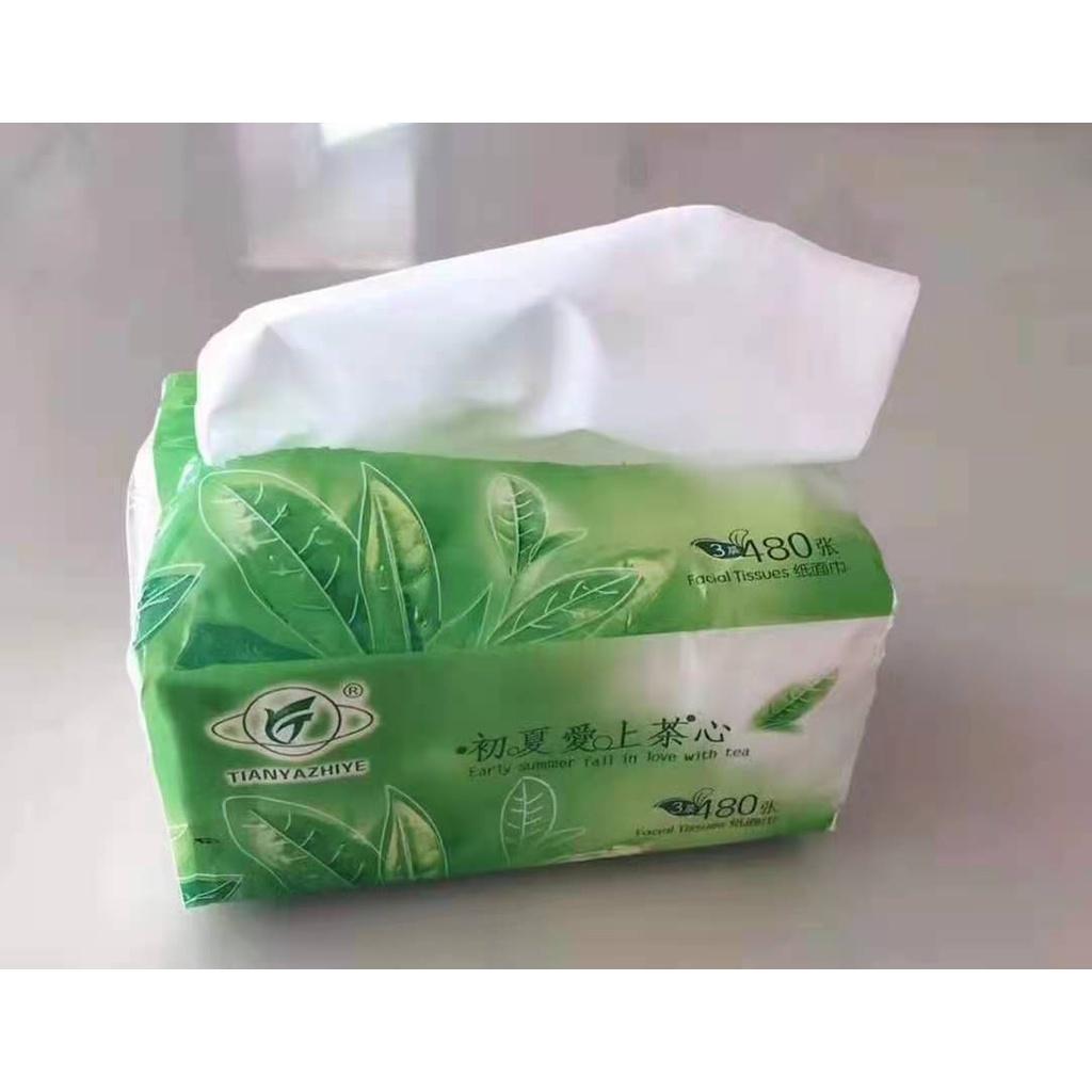 (480 sheets x 8 Packs) 1KG BIG Organic green tea Facial Tissue Paper ...