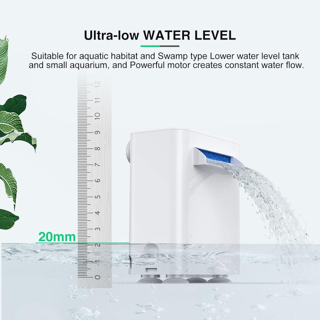 Ultra Low Water Level Turtle Tank Filter Pump Aquarium Waterfall Type ...