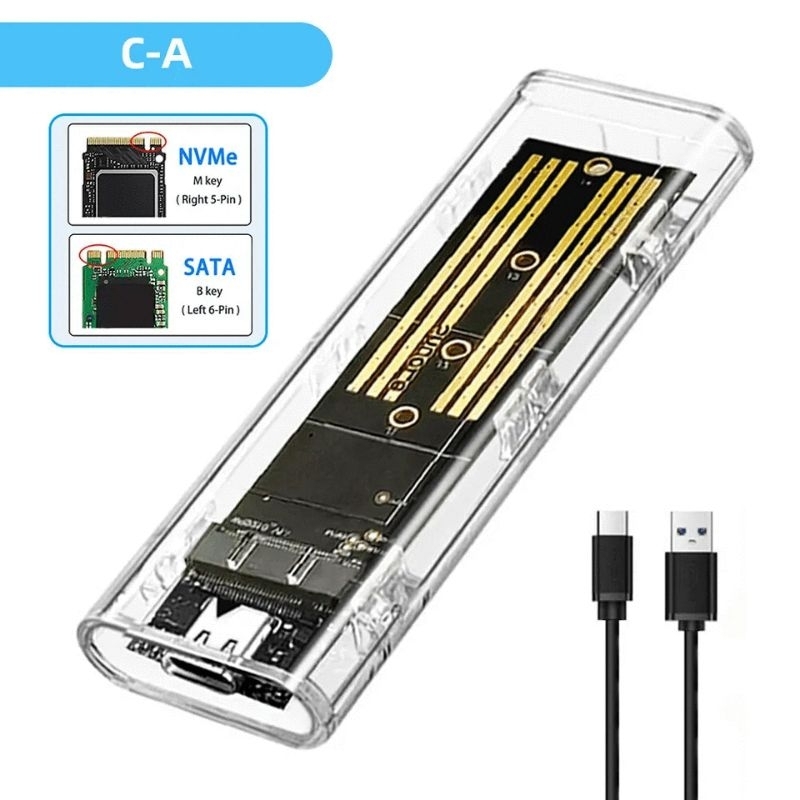 M.2 NVME NGFF External SSD Case 10Gbps PCIe SSD Box for PC Laptop (Type ...