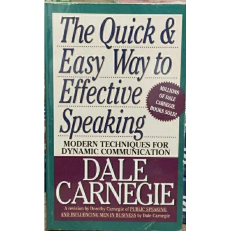 THE QUICK AND EASY WAY TO EFFECTIVE SPEAKING BY:DALE CARNEGIE | Shopee ...