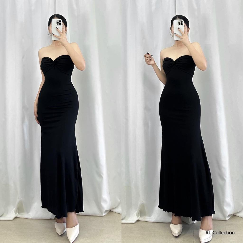 Veronikka Dyesebel Twisted Tube Knitted Maxi Dress Freesize XS to