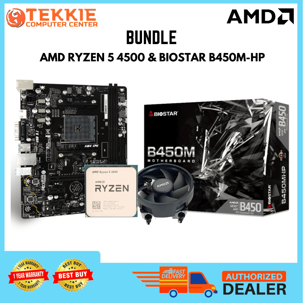 BRAND NEW AMD RYZEN 5 4500 & BIOSTAR B450M-HP BUNDLE | Shopee Philippines