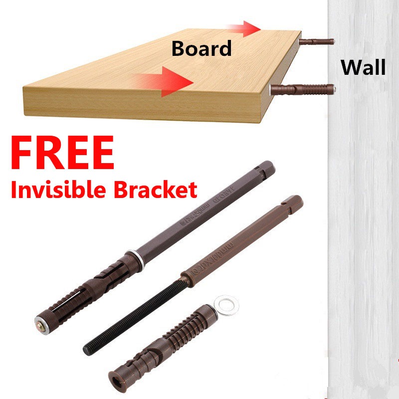 Floating Shelf Support Wood With Iron Bracket Wall Mounted Storage ...