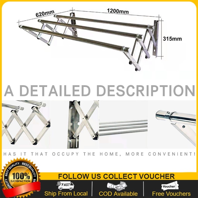 Clothes rack stainless steel 4 pole retractable/non-retractable outdoor ...
