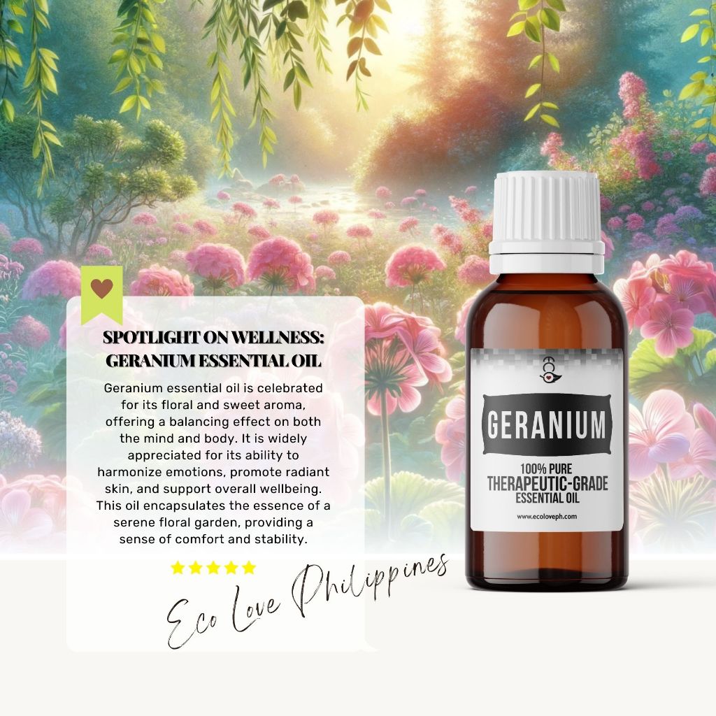 Eco Premium Geranium Essential Oil Therapeutic Grade Steam Distilled ...