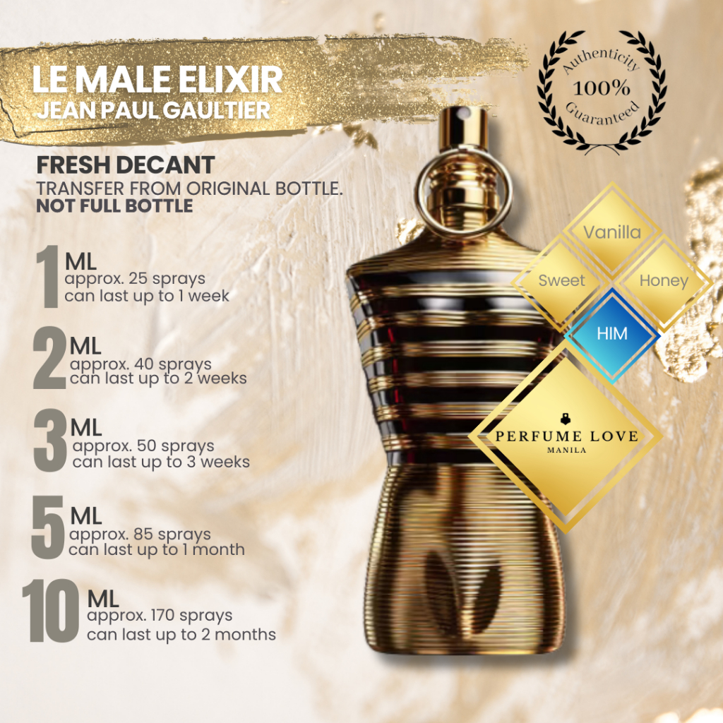 PERFUME DECANT JP G Le Male Elixir | Shopee Philippines