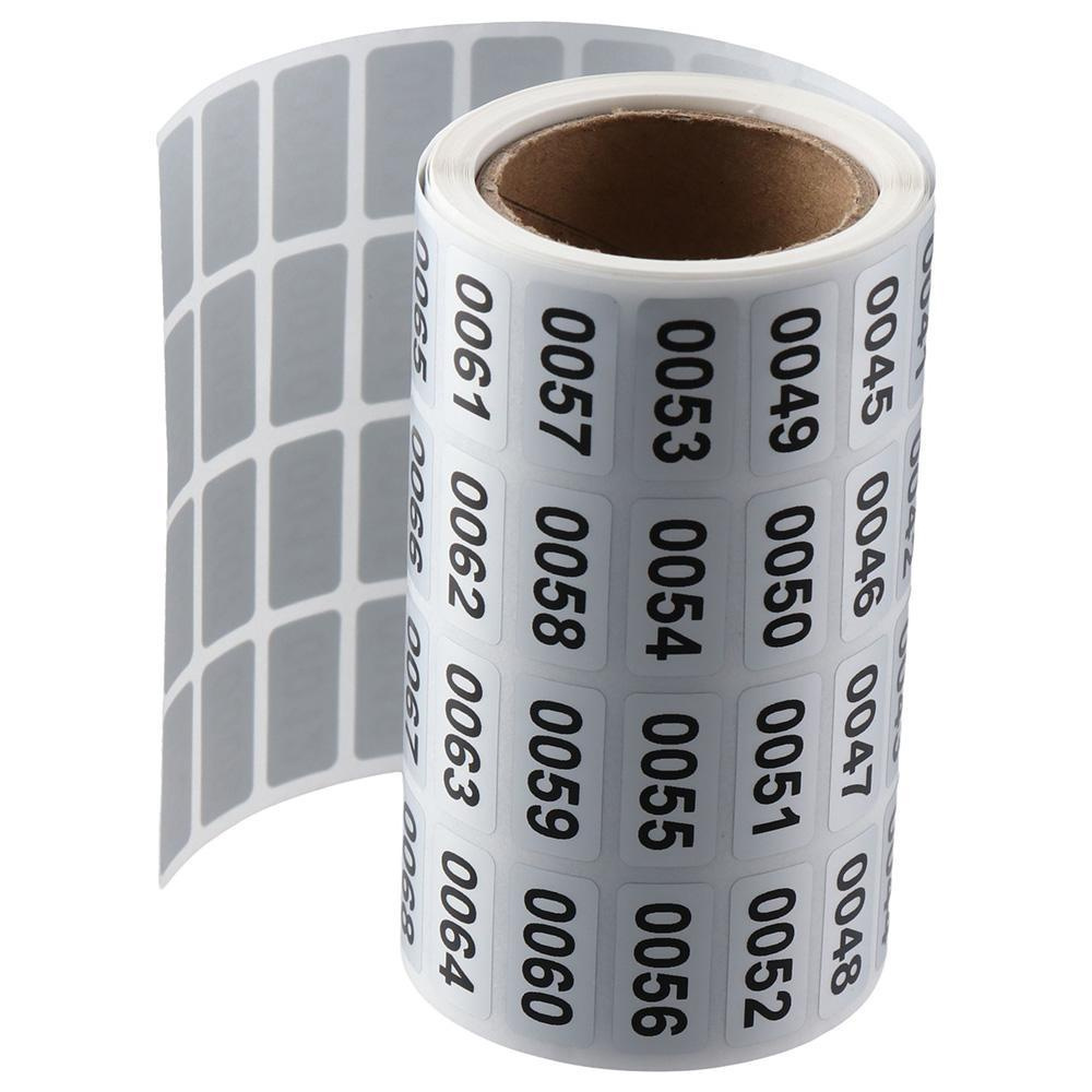 Rectangular Roll With Number Stickers Digital Label Size Number Self ...
