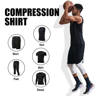 Gym Compression Tights Football Short Sleeve Jersey for Men's