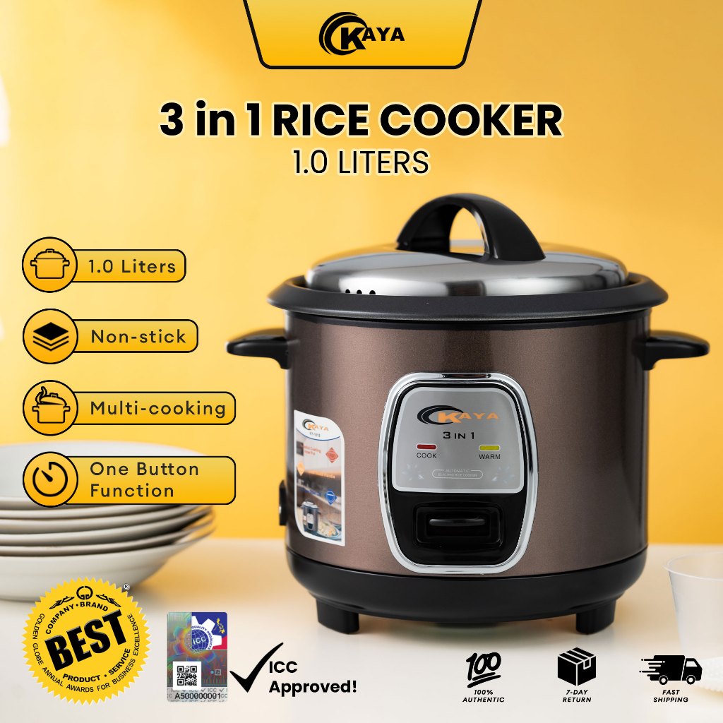 KAYA 1.0 Liter 3-in-1 Rice Cooker Multi-cooker Cook and Warm Function ...