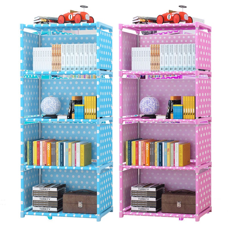 DIY With Cover 5 Layer Book Shelf Storage Rack Waterproof And Easy To ...