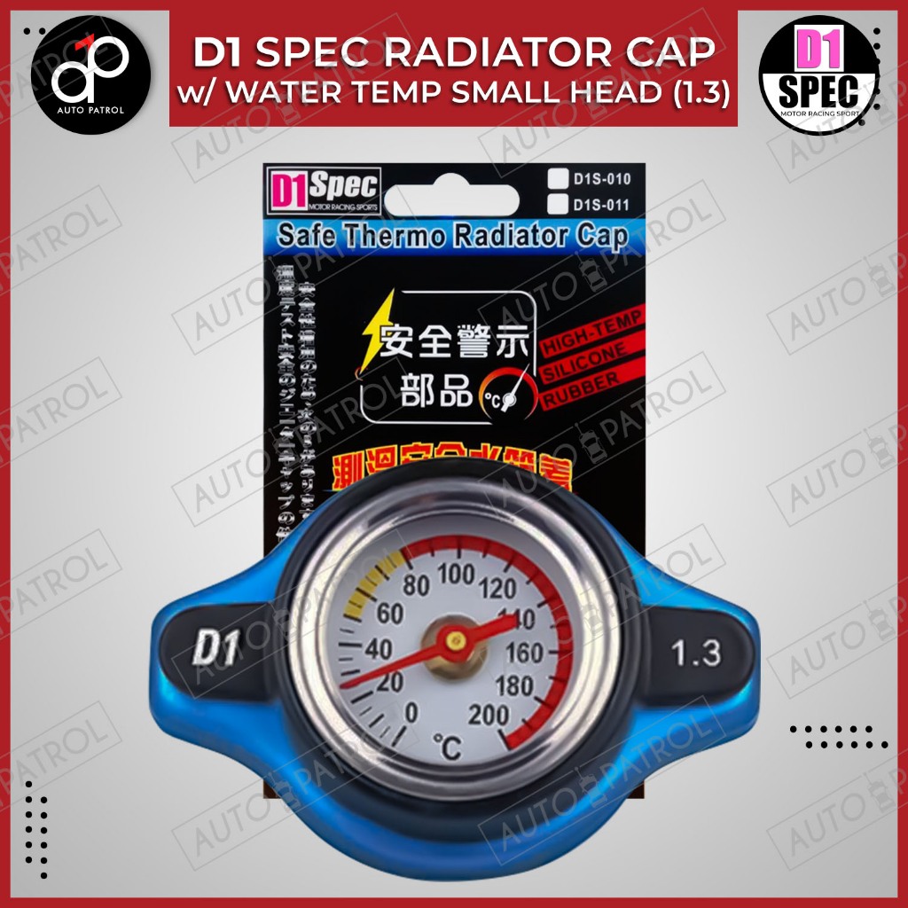 D1 Spec Radiator Cap Cover with Water Temp Temperature Gauge 1.3 Small ...