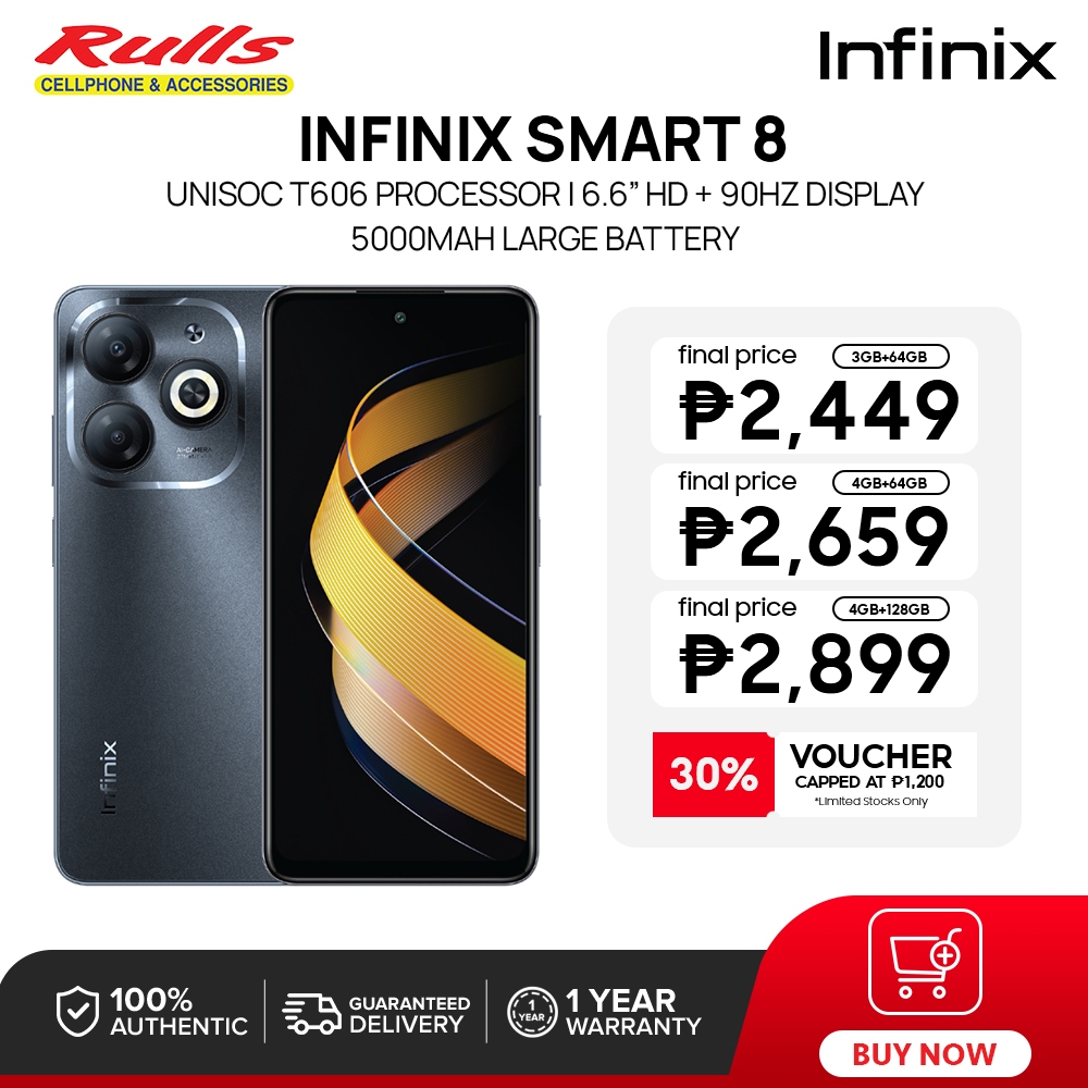 Infinix Smart 8 Smartphone | 3GB+64GB / 4GB+64GB / 4GB+128GB | T606 ...