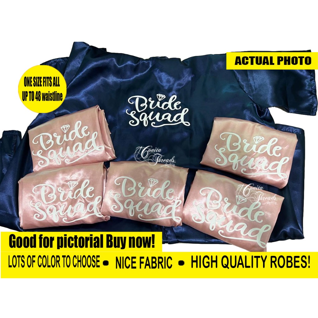 PERSONALIZED SILK WEDDING BRIDESMAID ENTOURAGE ROBE | Shopee Philippines