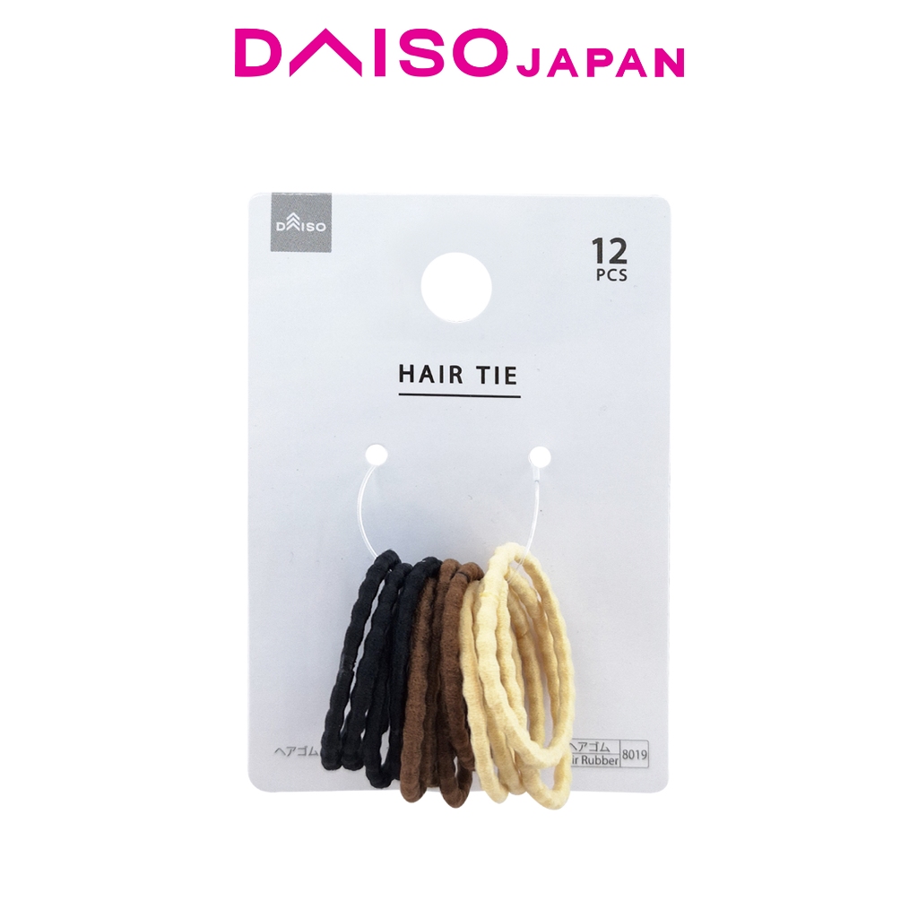 Daiso Natural Color Hair Ties (Wavy, 12 pieces) | Shopee Philippines